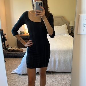 american eagle black cotton dress with mesh cutout detailing size 0